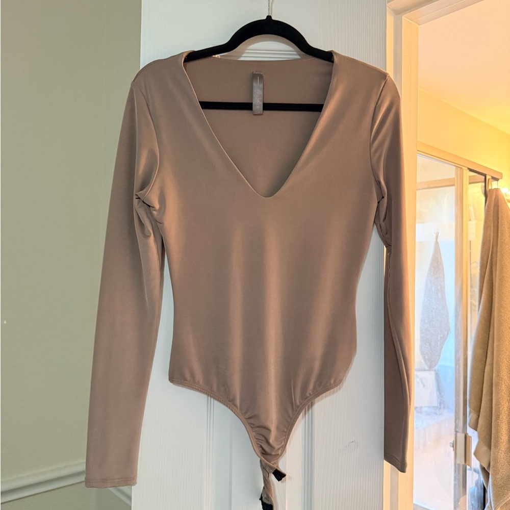 Chic Tan Long Sleeve Bodysuit